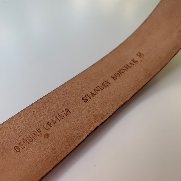 Stanley Korshak Black Leather Belt, M - Picture 1 of 7
